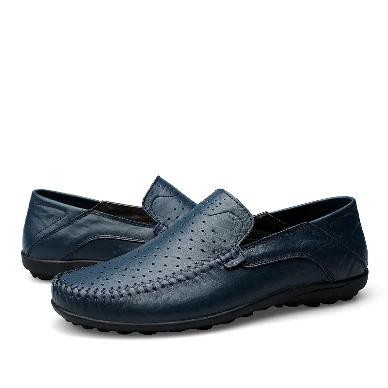 LAISUMK Big Size Handmade Genuine Leather Men Loafers Soft Driving Moccasins Brand Casual Shoes Slip On Flats | Обувь