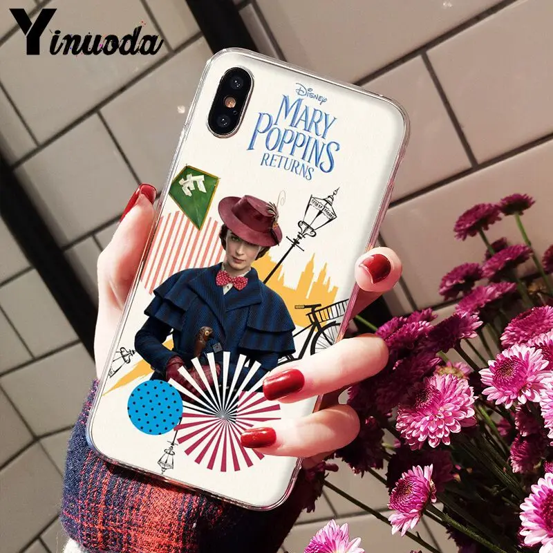 Yinuoda Mary Poppins Новое поступление Прозрачный чехол для iPhone X XS MAX 6 6S 7 7plus 8 8Plus 5 5S XR |