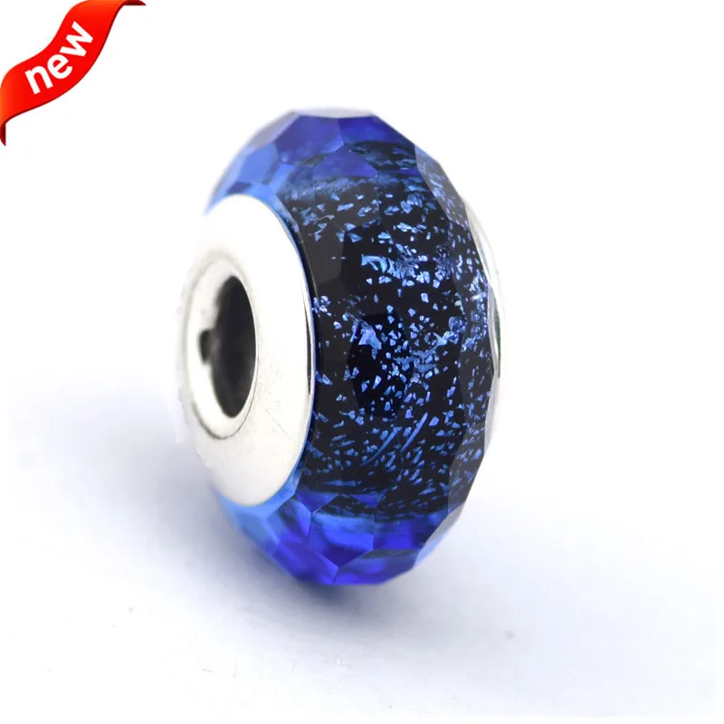 Подвески из муранского стекла Pandora Braclets синего цвета 100% стерлингового серебра 925