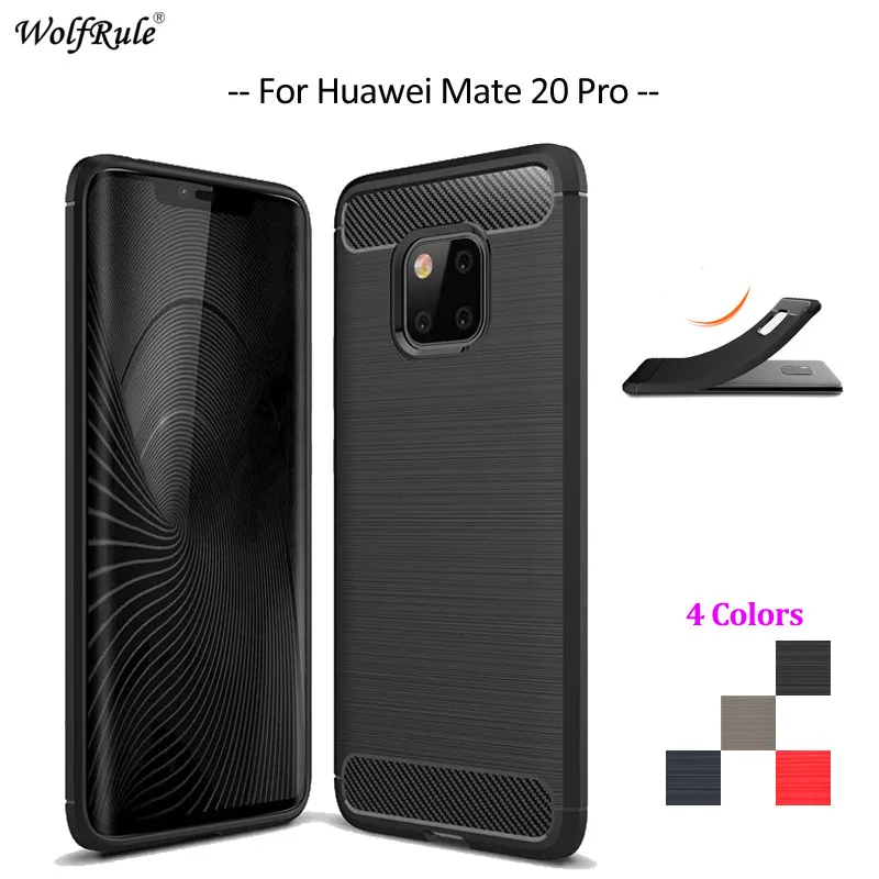 Чехол для телефона из углеродного волокна Huawei Mate 20 Pro чехол мягкого ТПУ задняя