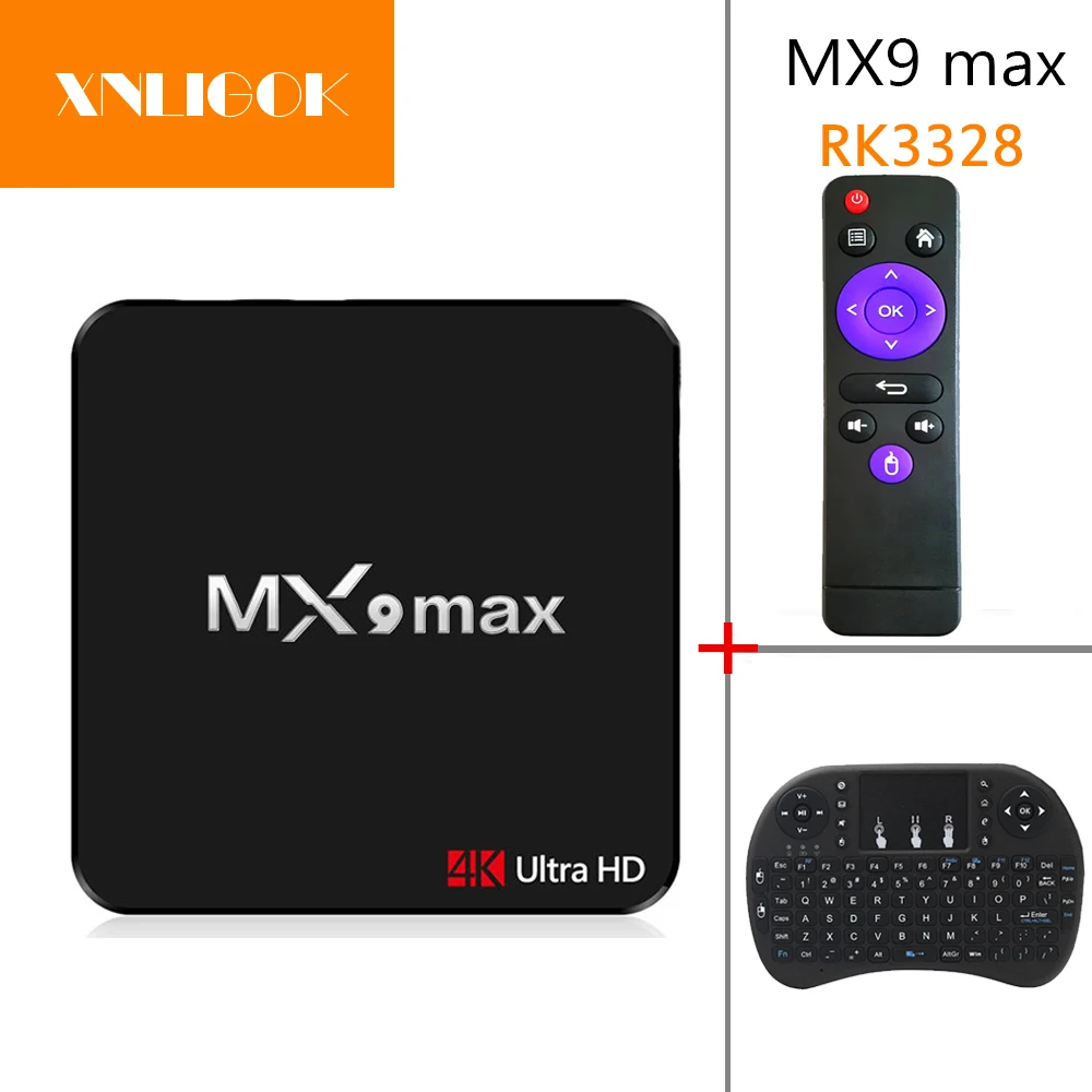 Android 7 1 MX9 Max RK3328 четырехъядерный 64-битный 2 Гб ОЗУ 16 ПЗУ H.265 4K Смарт ТВ-бокс |