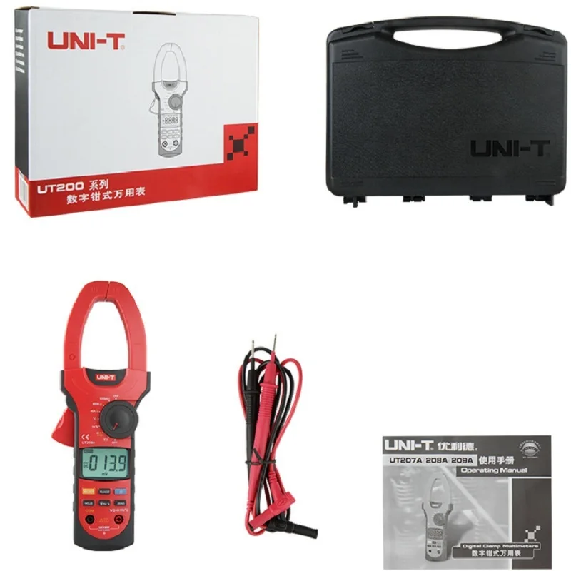 

UNI-T UT208A/205A/206A/207A Digital Clamp Meter Multifunction Auto Range Capacitancy 1000A 1000V Clamp Meter Unit current clamp