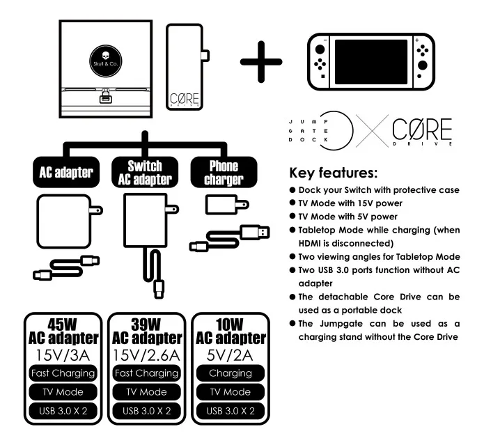 

Portable Charging Stand Mount Base For Nintendo Switch NS JumpGate Dock Station TV Mode Nintend NS Switch DeXMac Accessories