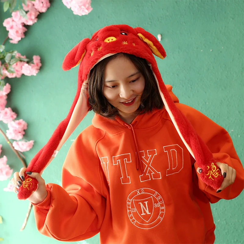 YunNasi DouYin плюшевая Толстовка корги с подвижными ушками, шапка с защемлением, кавайная шапка корги, собака, толстовка с капюшоном, чучело, игрушки для девочек, подарок на день рождения