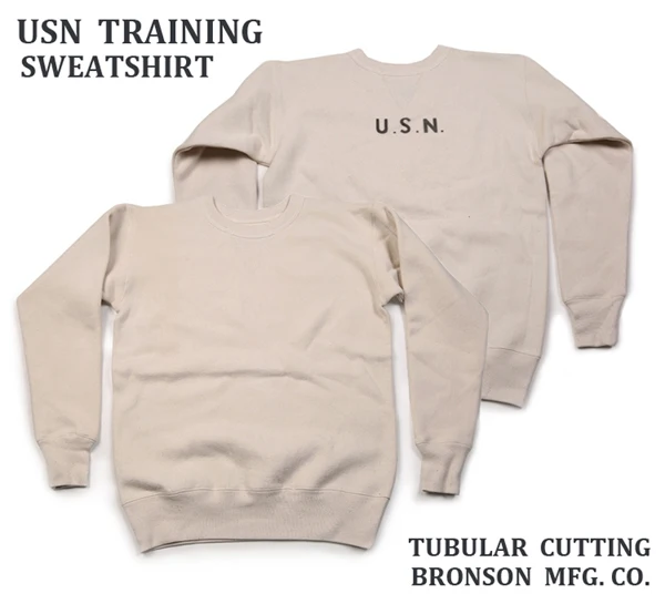 White Bronson Repro 1940s USN тренировочный простой Свитшот винтажная морская одежда для мужчин военный пуловер - Цвет: White