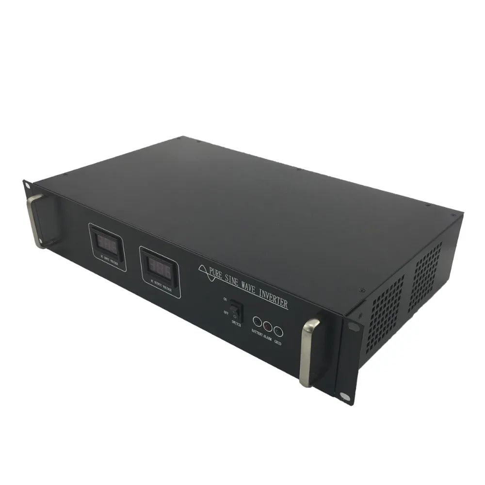 1" Rack Mount Telecom чистая синусоида инверторы 2000VA/2 kva 12 V/24 V/48 V to 120 V/220 V bypass