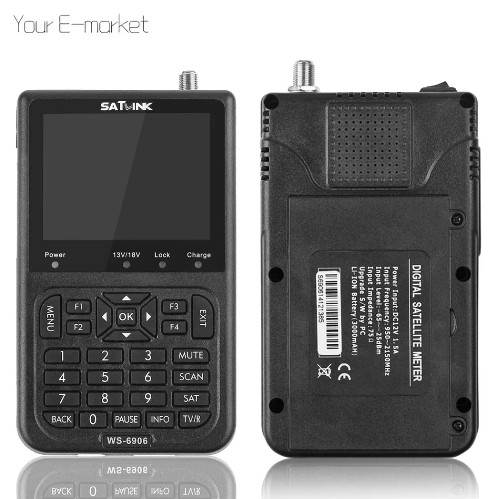 Satlink WS 6906 3 5 дюймов DVB S FTA цифровой спутниковый сигнал Finder автоматический поиск