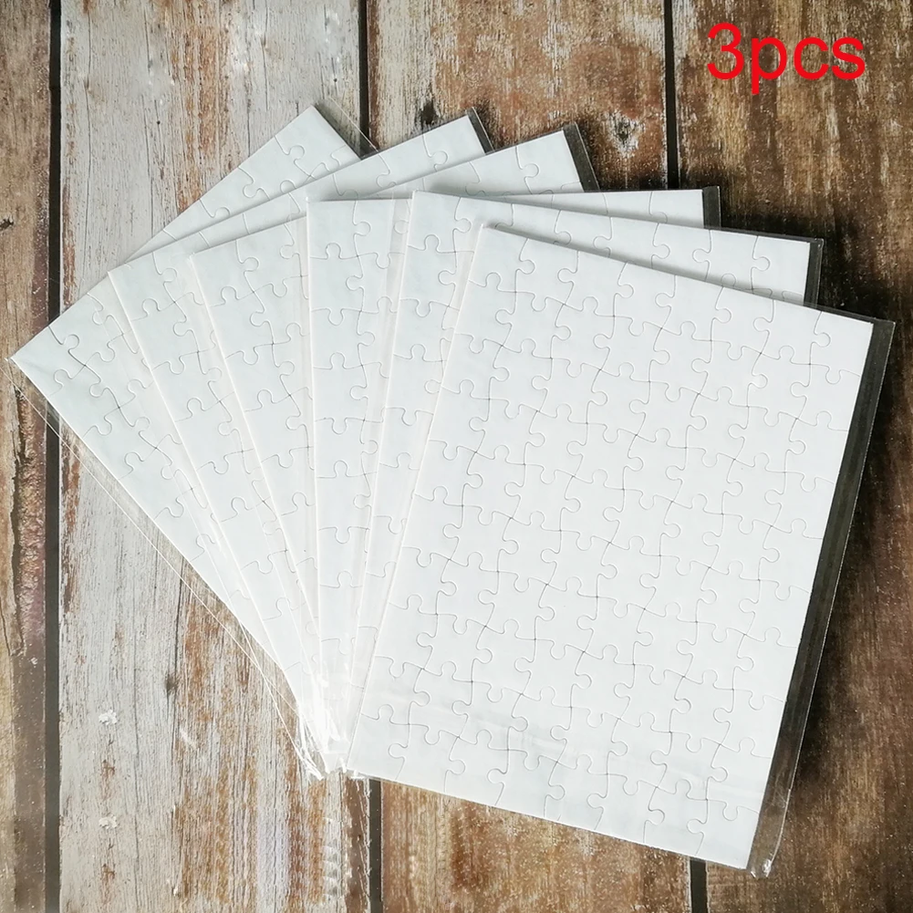 

3pcs Paper Printable Jigsaw DIY Crafts Blank Thermal Transfer For Heat Press Machine Dye Sublimation A5 Photos Easy Use Gift