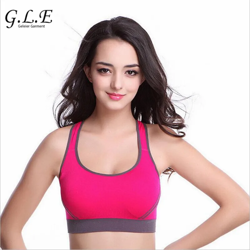 Geleier sportbra Жилет Мягкий майка Фитнес стрейч хлопок Бесшовные дышащие Бюстгальтеры