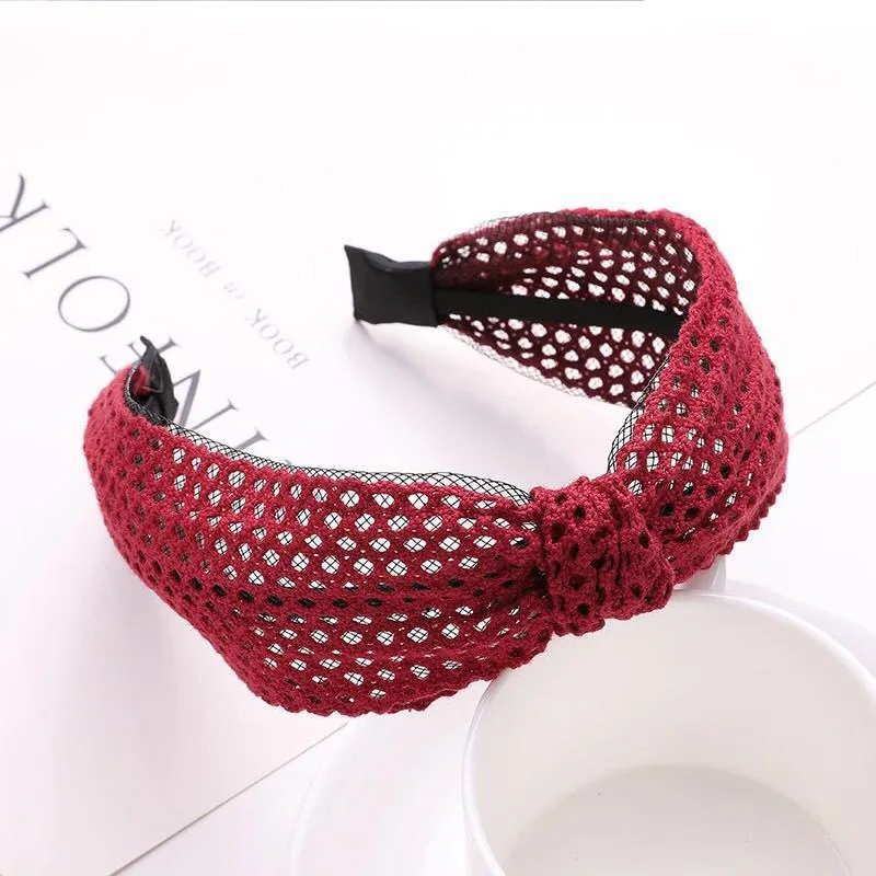 Headband Hollow Out 5 Colors Comfortable Gifts Wide Women Simple Soft Knotted High Quality Lace Ventilate 1PC Unique |