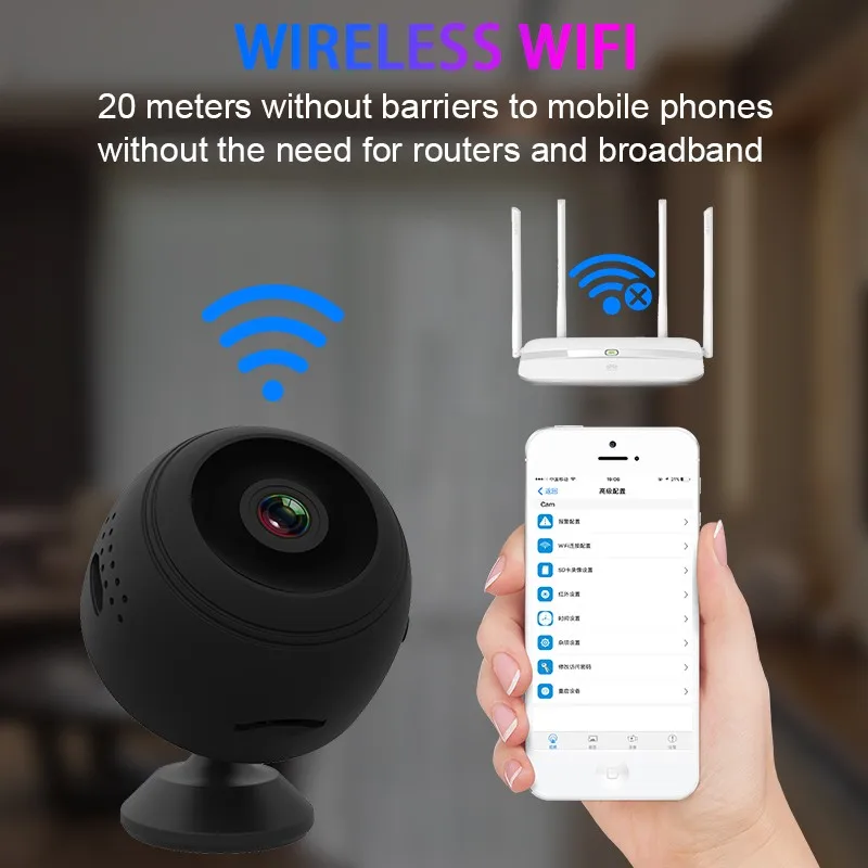 1080P HD IP мини беспроводная WiFi камера удаленный монитор безопасности Обнаружение