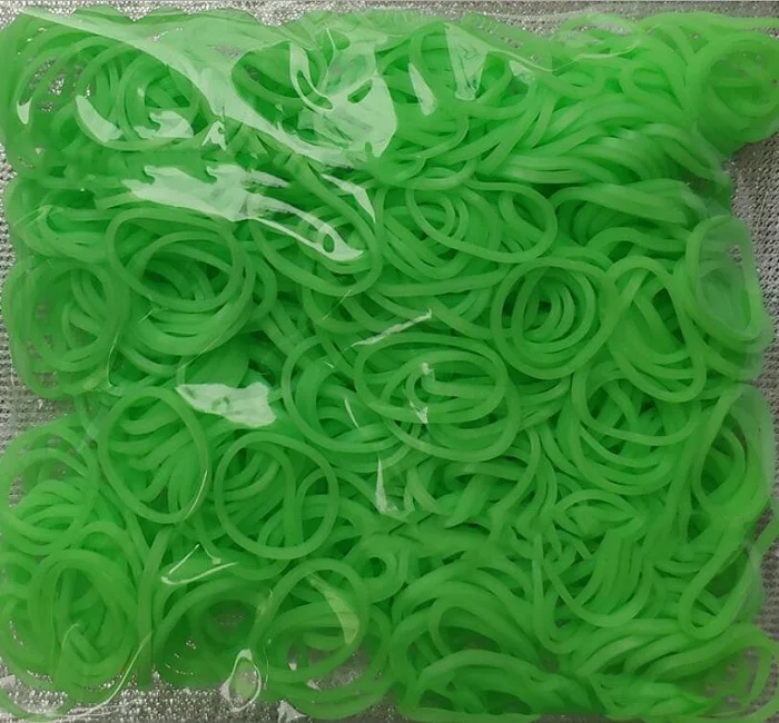 Jelly green 600 шт эластичные разноцветные резиновые ткацкие браслеты крючок для браслетов DIY детский игрушечный браслет домашний браслет для женщин - Окраска металла: Jelly green