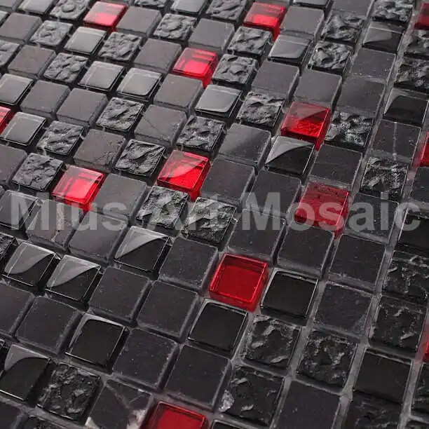 

Black glass mosaic Pure gold glass mosaic Bisazaa tile stone tile
