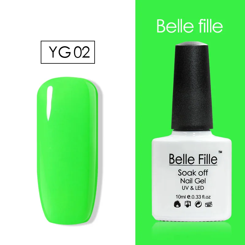 Belle Fille 10 мл неоновый цвет УФ светодиодный светильник Гель лак для ногтей сделай