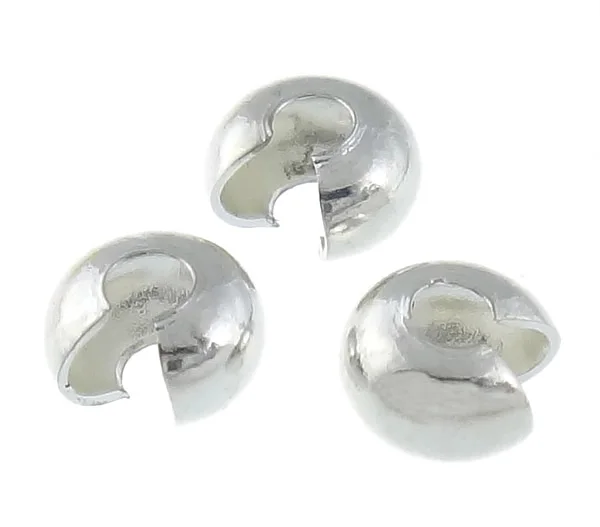 Free Shipping Wholesale 200PCS Crimp Beads 5mm Gold Silver Plated Conceal Knot cover Tube End Bead Cover | Украшения и аксессуары
