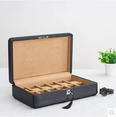 

Fashion12-slot древесины высокого качества из PU искусственной кожи, кожа, мужские часы, для хранения коробка дисплея ювелирных изделий коробка-орг...