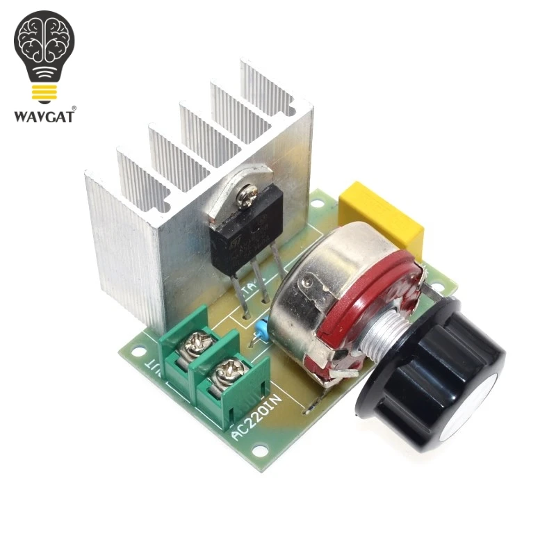 Регулятор напряжения переменного тока WAVGAT 220 В 4000 Вт диммер SCR|voltage regulator|dimmer 220vdimmer