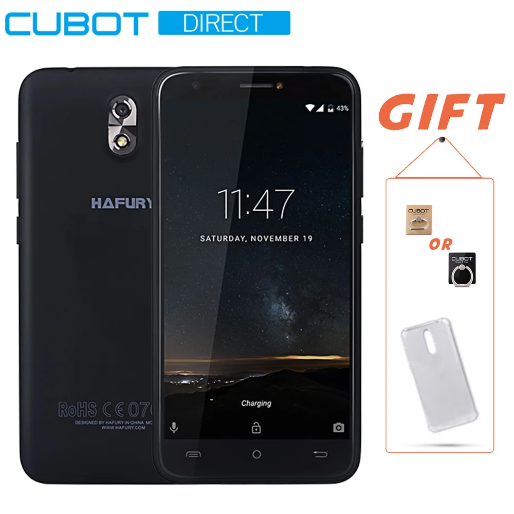 Смартфон Cubot Hafury Mix/Hafury Umax MT6580 четырехъядерный 2 Гб ОЗУ 16 ПЗУ оригинальный Android 7 0