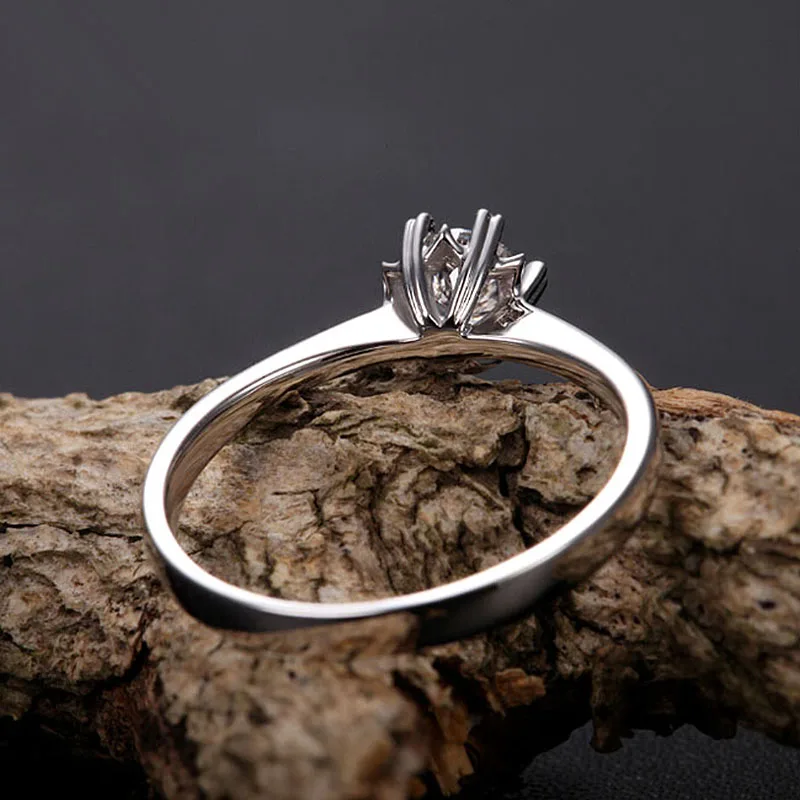 Подлинное 925 пробы Серебряная Снежинка Форма обручальные кольца для Для женщин