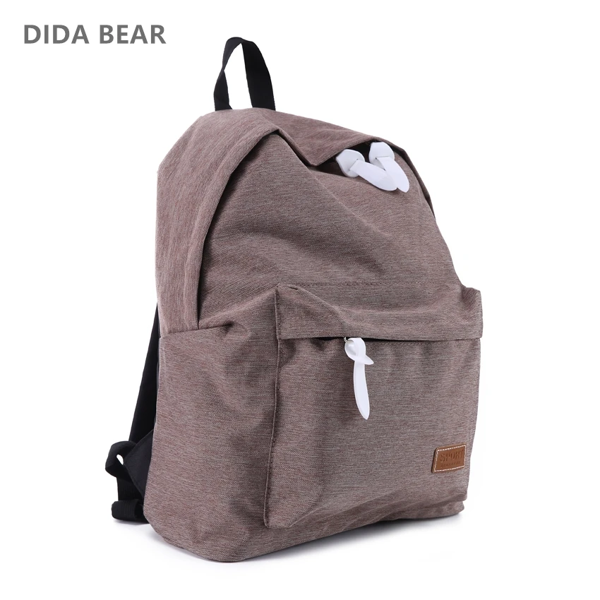 DIDA BEAR 2017 Марка Холст Мужчины Женщины рюкзак колледж высокой средней школы сумки