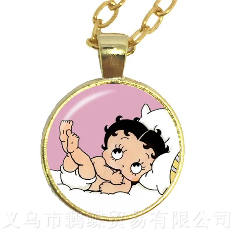 Новый стиль ожерелье Бетти боп искусство картина стекло кабошон кулон Модные