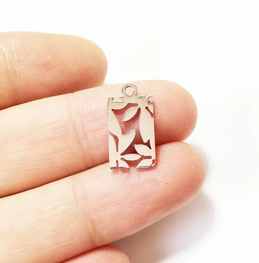 

Eruifa 10 шт. 8*11 мм 304L цветок из нержавеющей стали ожерелья оптом, серьги браслет ювелирные изделия Сделай Сам