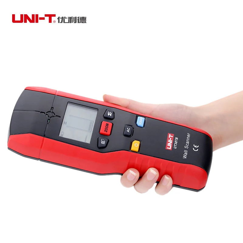 UNI T UT387B настенный сканер металлоискатель найти металл, дерево, штифты напряжение переменного тока живого провода обнаружения электрическая коробка искателя Buzze светодиодный FLASH