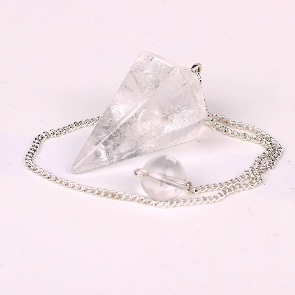 Натуральный прозрачный кварц Подвеска Маятник из хрусталя Bead12 Facet рейки с