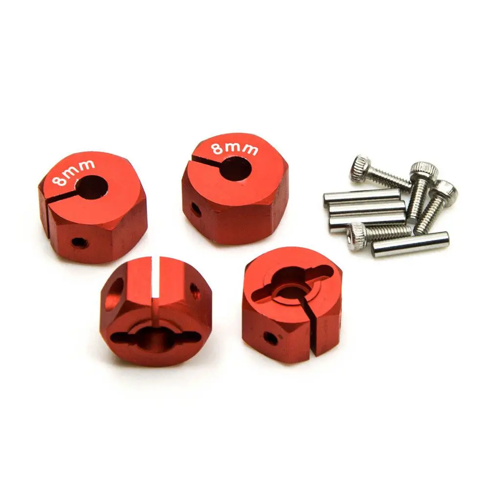 Red 8mm 4 шт. DIY Толщина 8/9/10/11/12 мм машина из сплава RC Запчасти Замена шестигранной ступицы колеса для 1/10 RC Рок Гусеничный - Цвет: Red 8mm