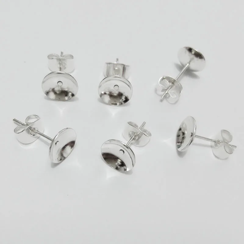 Earrings findings base tray blank setting bowl w/Butterfly back Stopper Pins needles Gluing pearl holder Jewellery brincos craft | Украшения