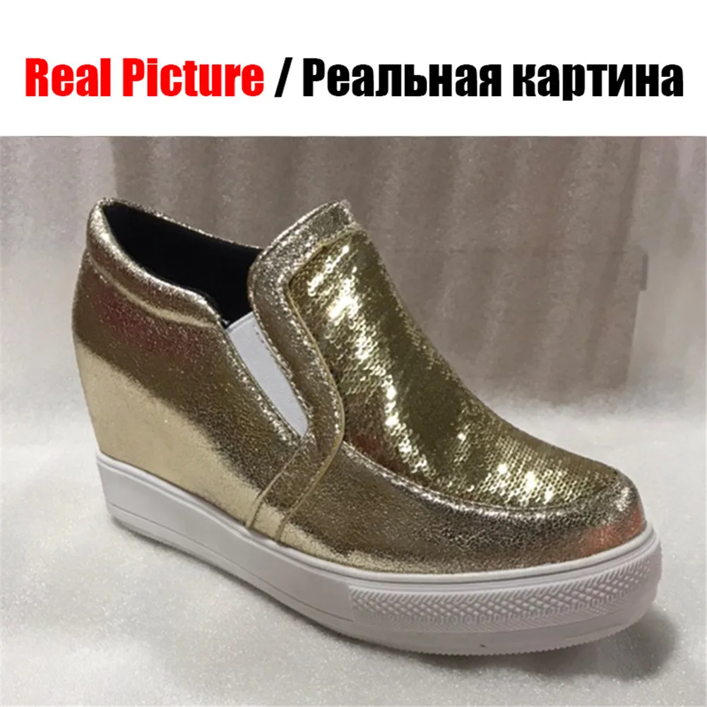 

DoraTasia Spring Autumn Plus Size 32-45 Platform Loafers Slip-On Elastic Band Shoes Woman Height Increasing Casual Women Shoes