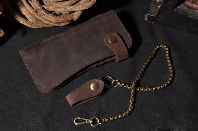 Кошелек из натуральной кожи в стиле ретро клатч Крейзи Хорс удлиненный мужской