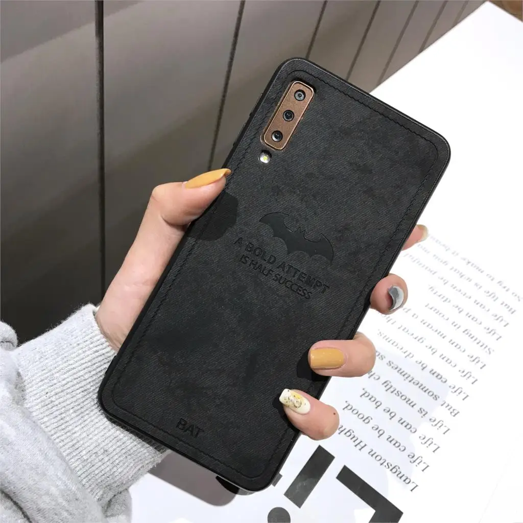 Ткань Винтаж Летучая мышь чехол для Samsung Galaxy A7 2018 A6 плюс M20 M10 S10 S10E S9 S8 S7 Edge Note 9 8 кожа