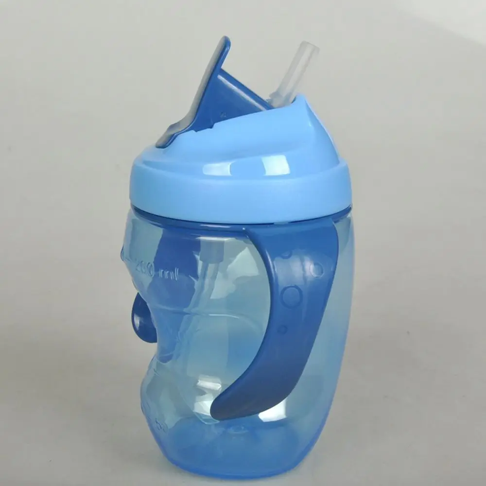 blue 260 мл детская чашка для детей, для обучения питью, соломенная ручка для бутылки кружки-непроливайки, герметичная чашка для новорожденных, Безопасный детский чайник для кормления - Цвет: blue