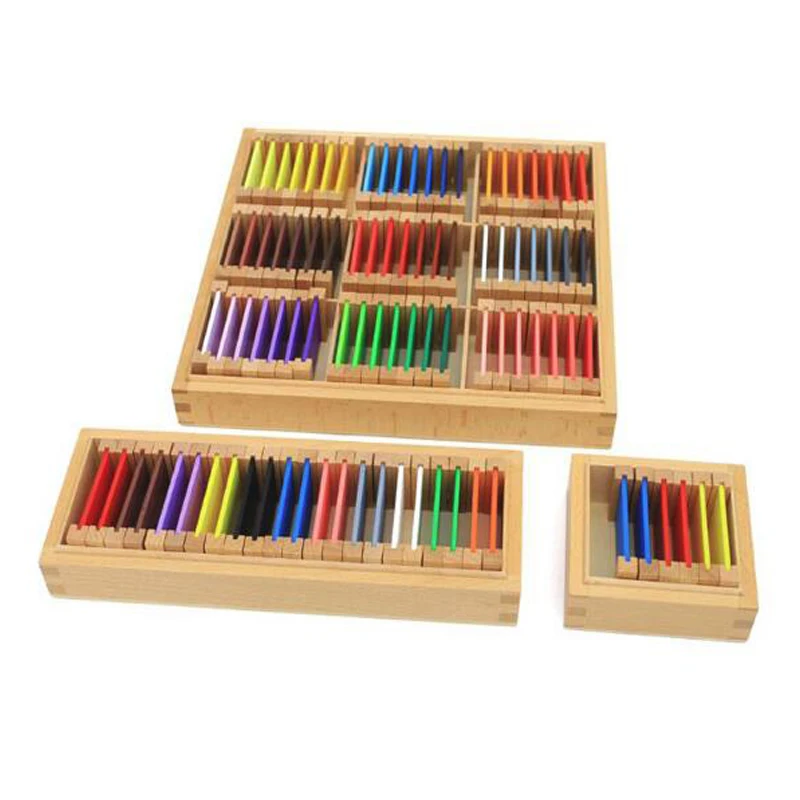 

Montessori Material Color Card Kid Color Sensor Early Learning Teaching Aids Sensory Building Block Swatches Wooden Toy