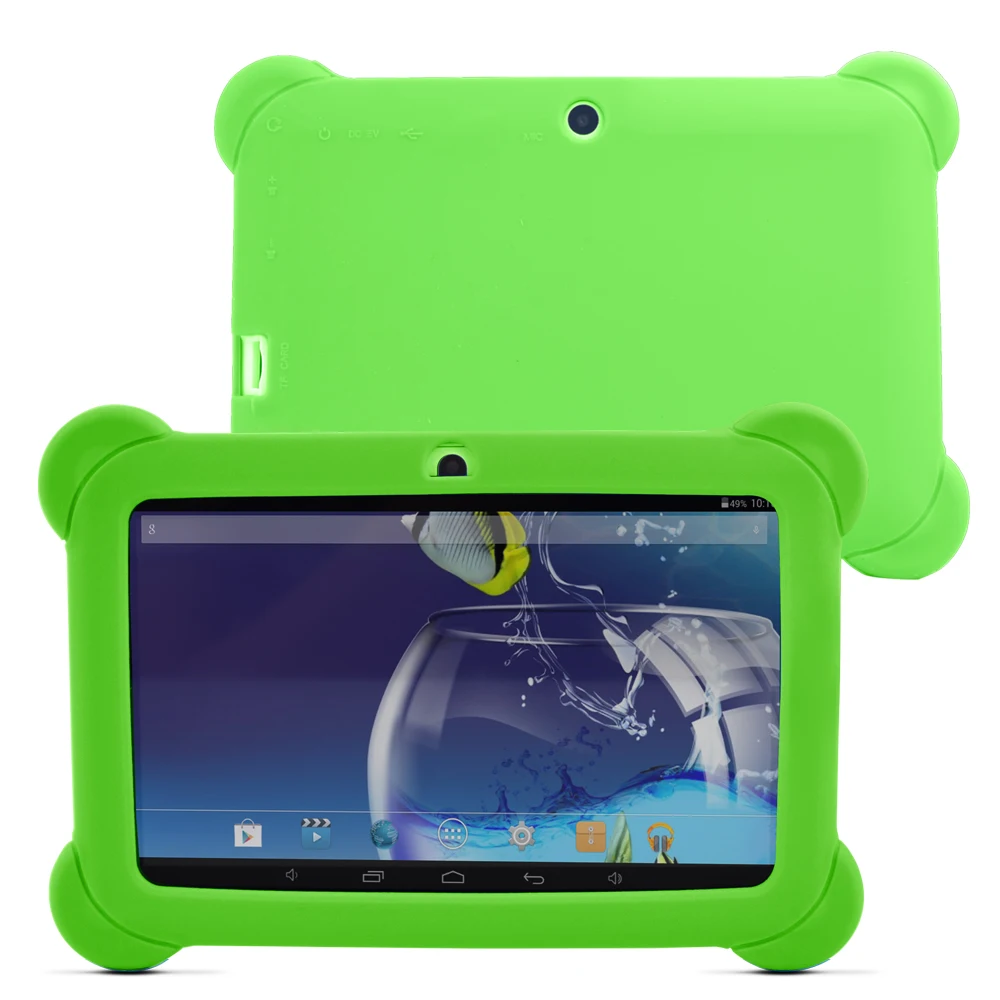 Yuntab Q88 Android4.4 Tablet PC 7&quot A33 Quad Core 1.5GHz Touch Screen 1024 x 600 Dual Camera with Silicone Case(Green) | Компьютеры и