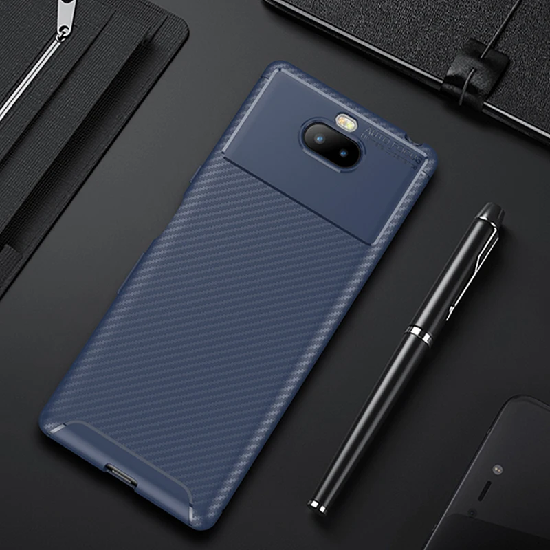 Углеродного волокна чехол для телефона sony xperia-XZ2 xperia XA xa3 ультра тонкий xperia-xz с