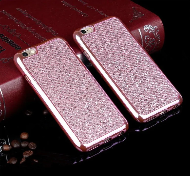 Роскошный гальванический ТПУ чехол для iPhone 7 6 6S Plus 5 5S SE Блестящий Мягкий
