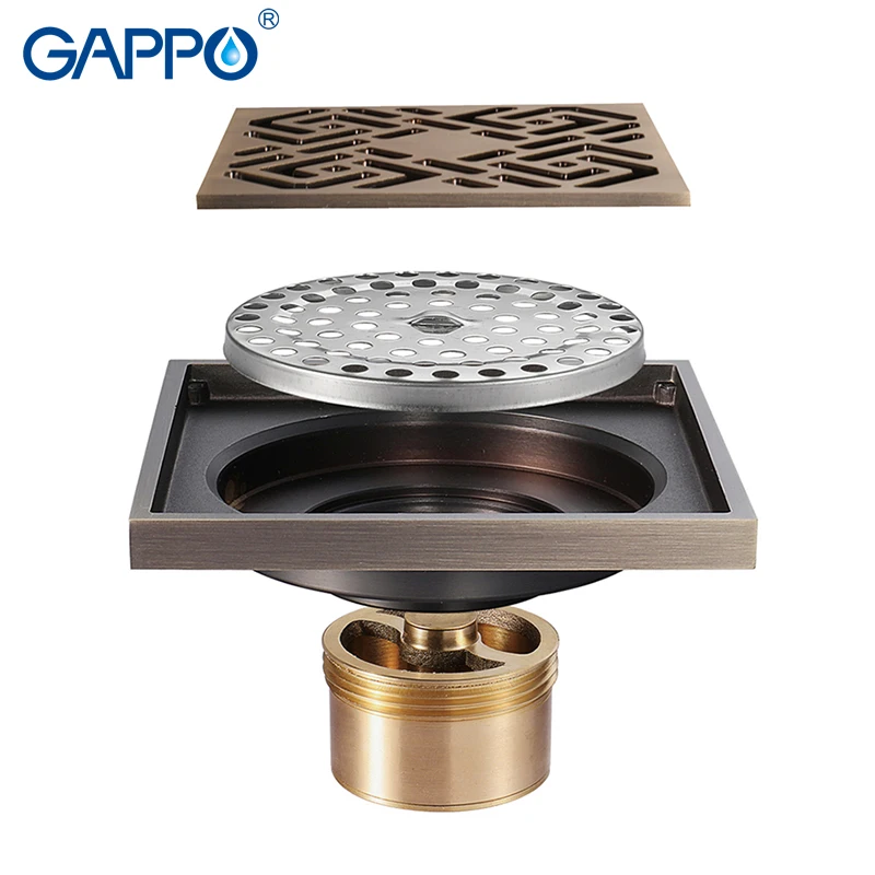 GAPPO Drains квадратный резной сливной фильтр для ванной комнаты напольная крышка
