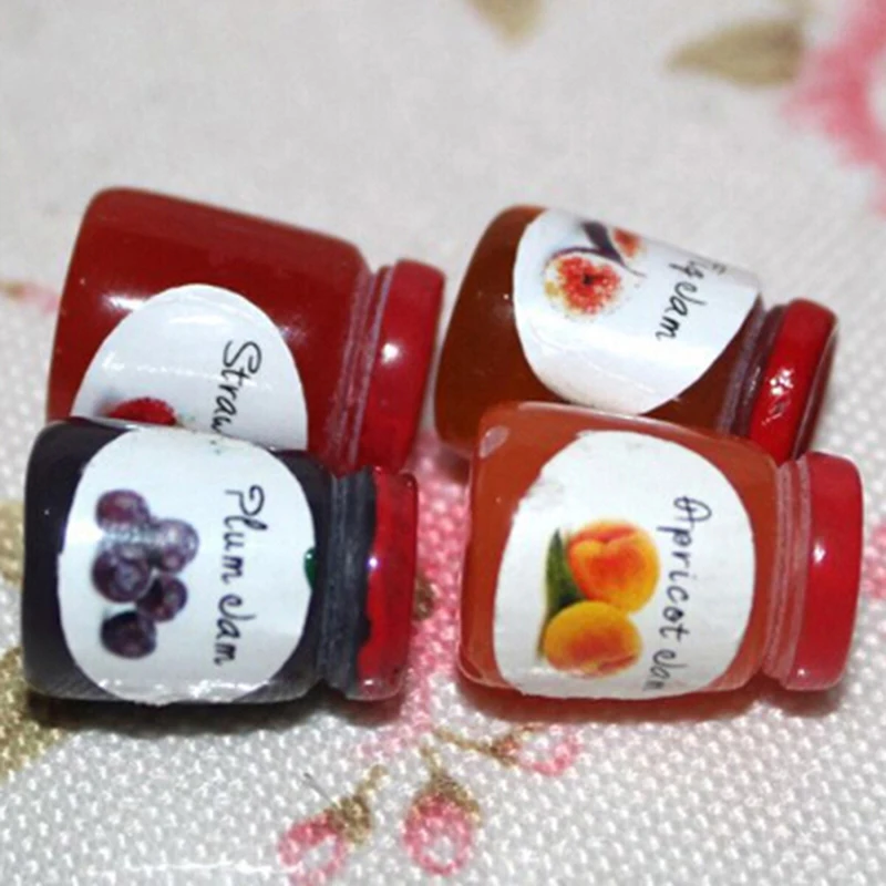 

Dollhouse Miniatures Jams Miniature Kitchen Doll House Kitchen 1Bottles Jams DIY Dollhouse Food Play 1:12 Accessories