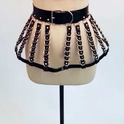 Black Skirt Only Ручной работы Сексуальное белье Фетиш из натуральной кожи Для женщин жгут Топ ремень тяжелых тела юбка Наплечные Ремни - Цвет: Black Skirt Only
