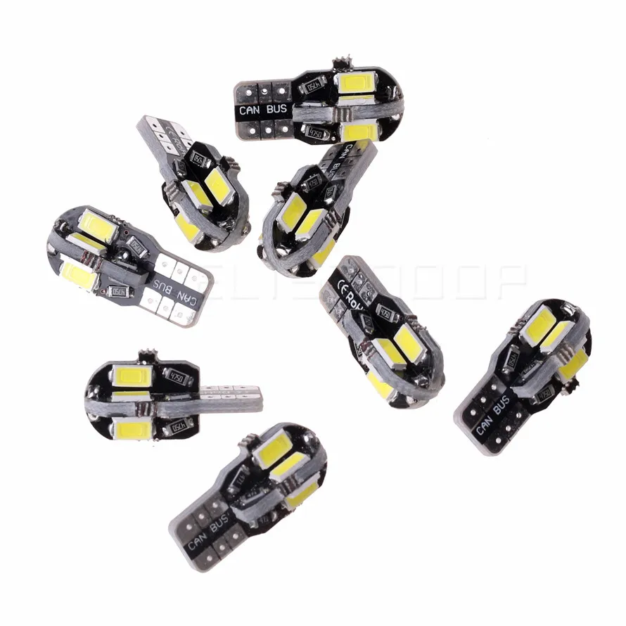 10 шт. T10 8SMD 5630 Светодиодный светильник для автомобиля Canbus NO OBC Ошибка Авто Клин