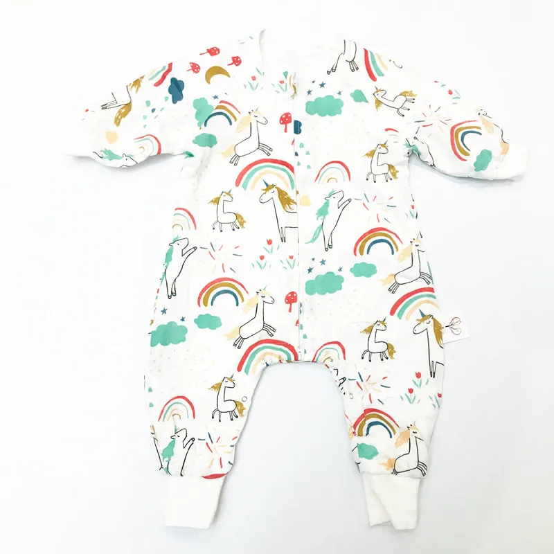 Детский 4 слойный спальный мешок детский муслиновый с мультяшными рукавами