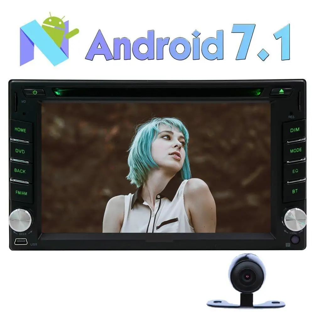 Двойной DIN eincar Android 7.1 dvd плеер автомобиля 6.2 ''стерео GPS в тире Bluetooth Радио