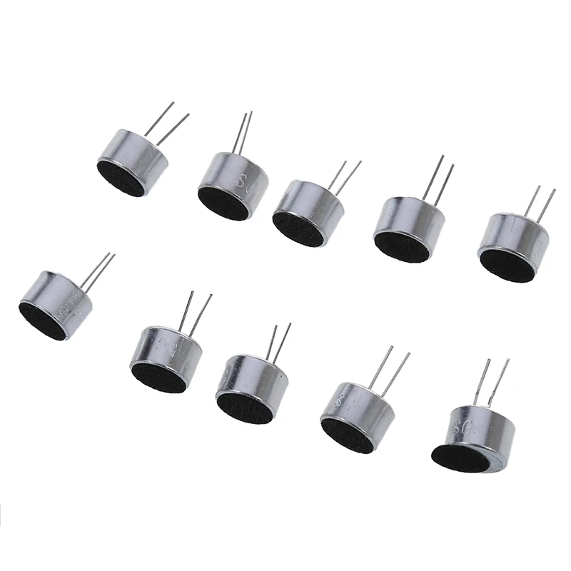 10 PCS 9.7mm x 7mm 2 Pin MIC Capsule Electret Condenser Miniphone | Электроника