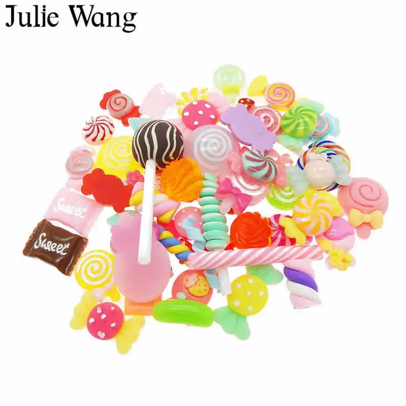 Julie Wang 20 шт. случайная отправка леденцов из смолы кабошонов шармов Кулонов