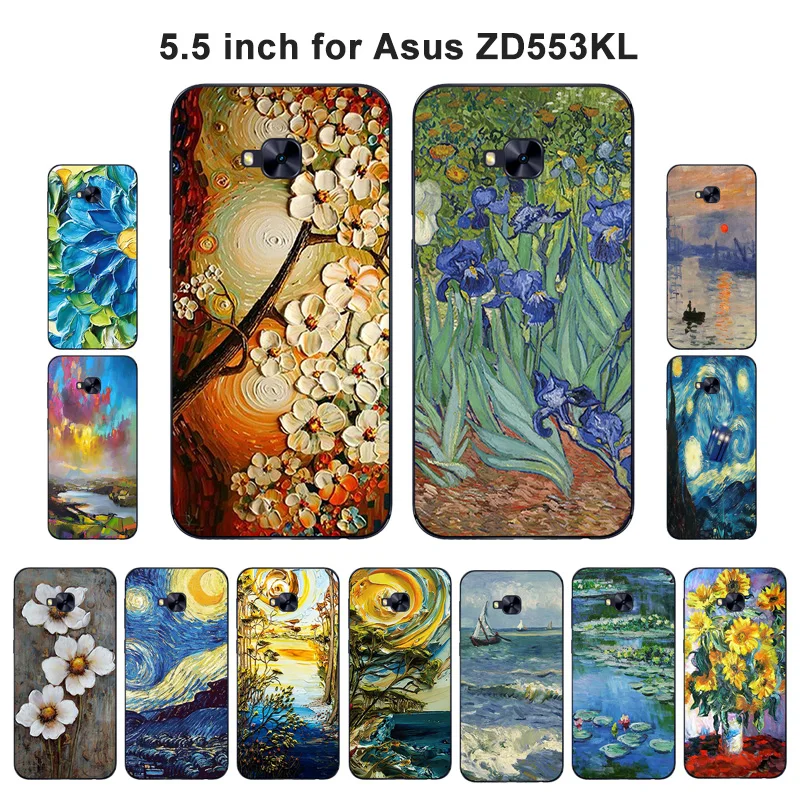 Чехол для телефона Asus Zenfone 4 Selfie ZD553KL мягкий силиконовый чехол с масляной росписью