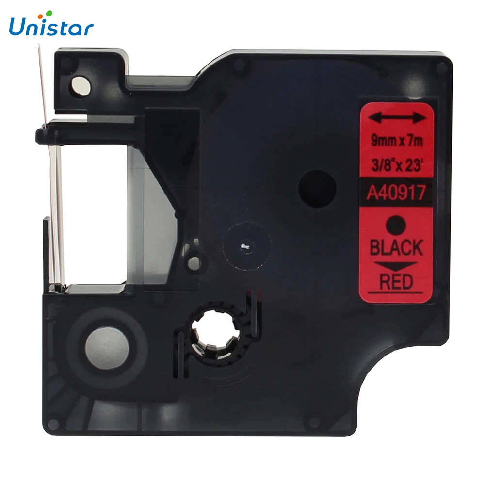 UNISTAR 2 PCS 40917 Compatible for Dymo D1 Tape Ribbon Cassette label Maker 9mm Black Red Label Printer Ribbons FreeShipping | Компьютеры
