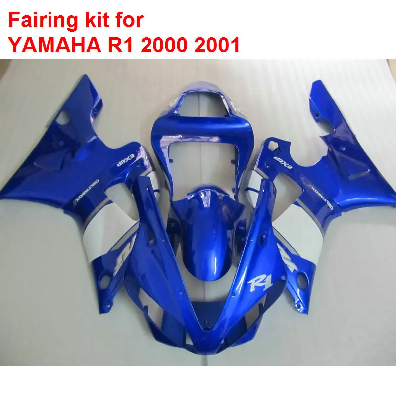 Комплект обтекателей для мотоцикла Yamaha YZF R1 00 01 синий белый YZFR1 2000 2001 BA44 |