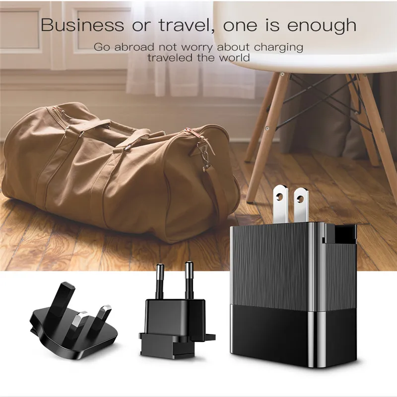 Baseus 3 порта USB зарядное устройство в 1 EU US UK вилка 2.4A Быстрая зарядка для